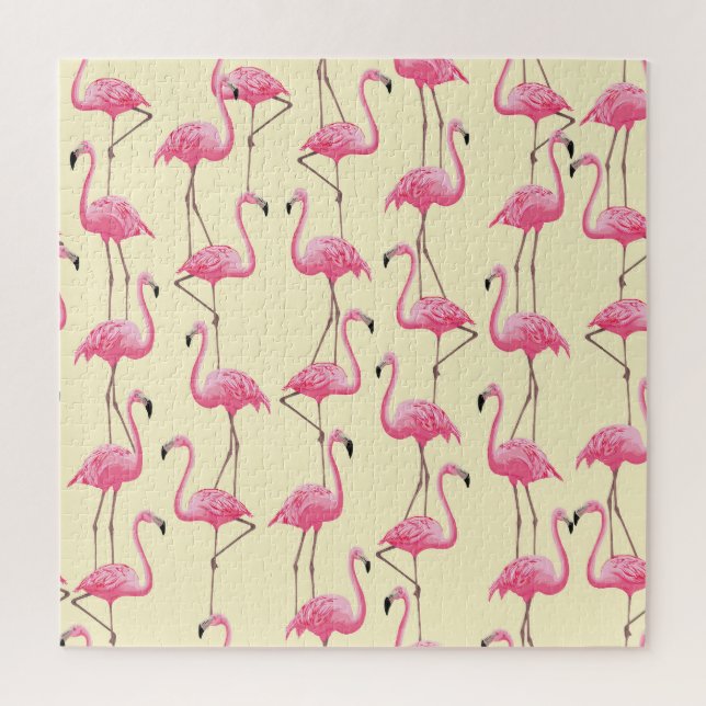 Realistic Flamingo Bird Vertical Pattern Jigsaw Puzzle (Vertical)