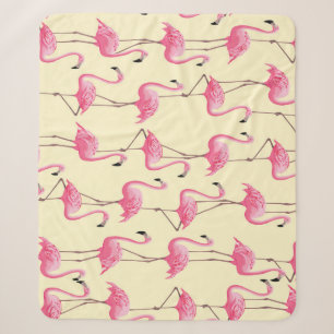 Realistic Flamingo Bird Vertical Pattern Sherpa Blanket
