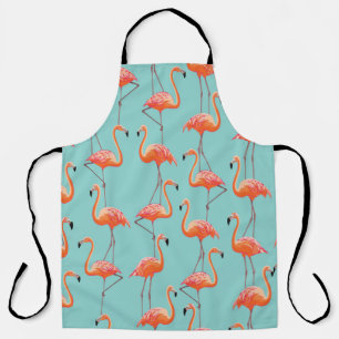 Realistic flamingo: vintage bird pattern apron