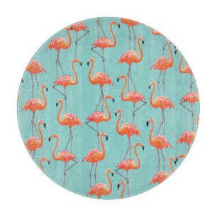 Realistic flamingo: vintage bird pattern cutting board