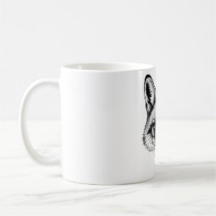 Realistic Fox Head T-Shirt - Black & White Coffee Mug