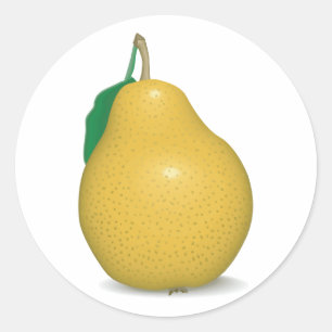 realistic golden pear classic round sticker