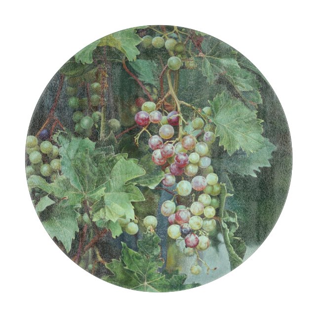 Realistic Grape Vine with Leaves – Fine Art Cutting Board (Front)