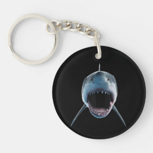 realistic great white shark Attack for lovers Key Ring