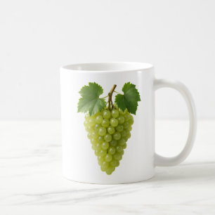 Realistic green grape cluster coffee mug