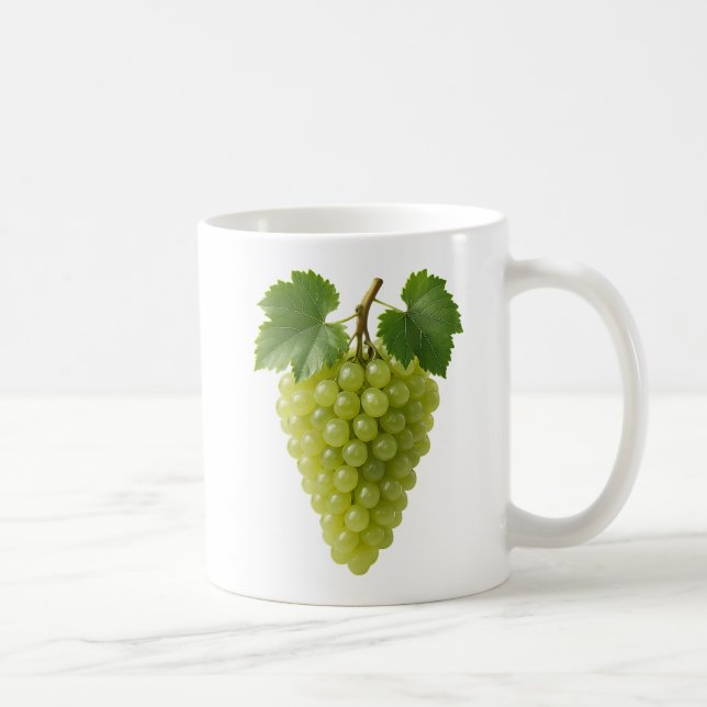Realistic green grape cluster coffee mug (Right)