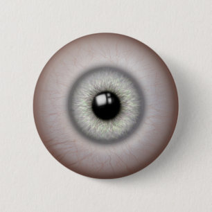 Realistic Grey Iris Eyeball Button