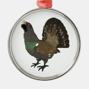 Realistic Grouse Bird Metal Tree Decoration