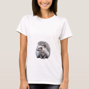 Realistic Hand-Drawn Spiky Little Hedgehog Women T-Shirt