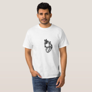 Realistic Heart Line Art T-Shirt
