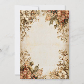 Realistic Holly Branch on Cream | Classic Holiday Invitation