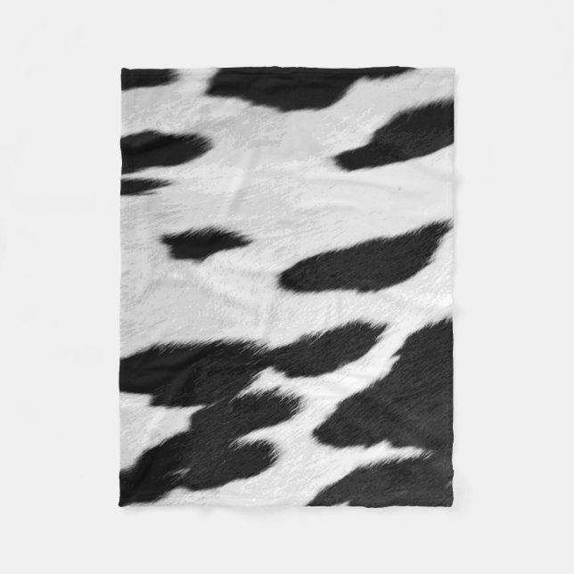Realistic Holstein Cowhide Look Fleece Blanket (Front)