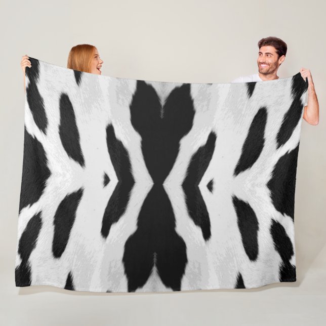 Realistic Holstein Cowhide Look Large Version Fleece Blanket (In Situ)