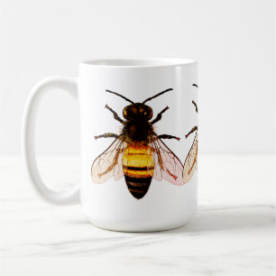 Realistic Honey Bee Art Illustration Coffee Mug