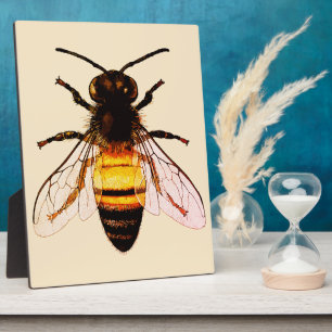 Realistic Honey Bee Art Illustration Plaque
