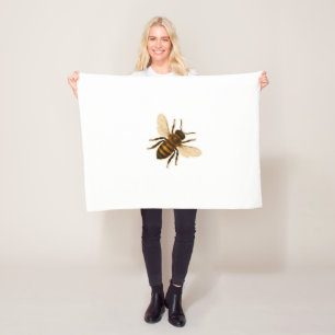Realistic Honey Bee Design Fleece Blanket