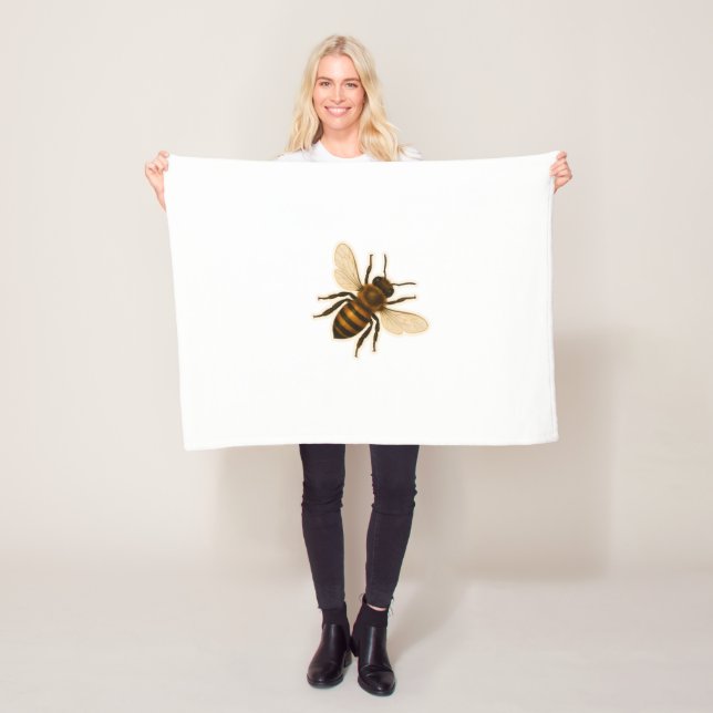 Realistic Honey Bee Design Fleece Blanket (In Situ)