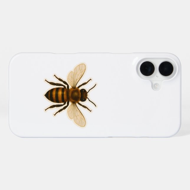 Realistic Honey Bee Design iPhone Case (Back Horizontal)