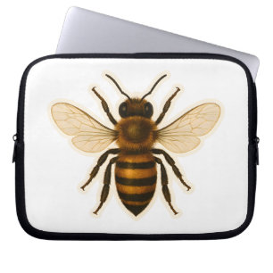 Realistic Honey Bee Design Laptop Sleeve