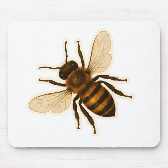 Realistic Honey Bee Design Mouse Mat (Front)