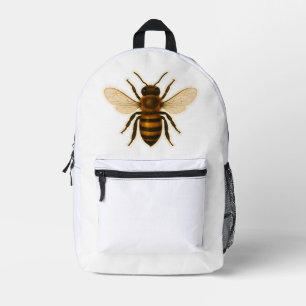 Realistic Honey Bee Design Printed Backpack