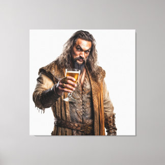 Realistic illustration of Jason Momoa Canvas Print