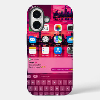 Realistic iPhone Home Screen New York Sunset 16 Case