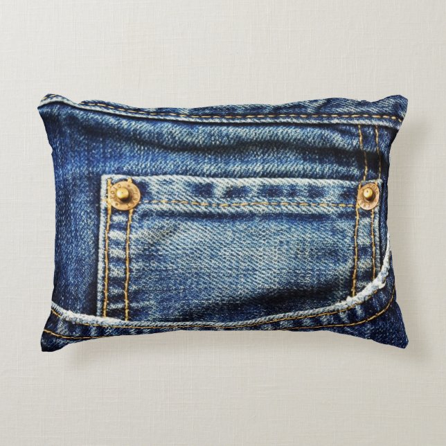 Realistic Jeans Pocket Decorative Cushion (Front)