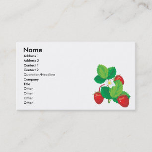 realistic juicy strawberries business card