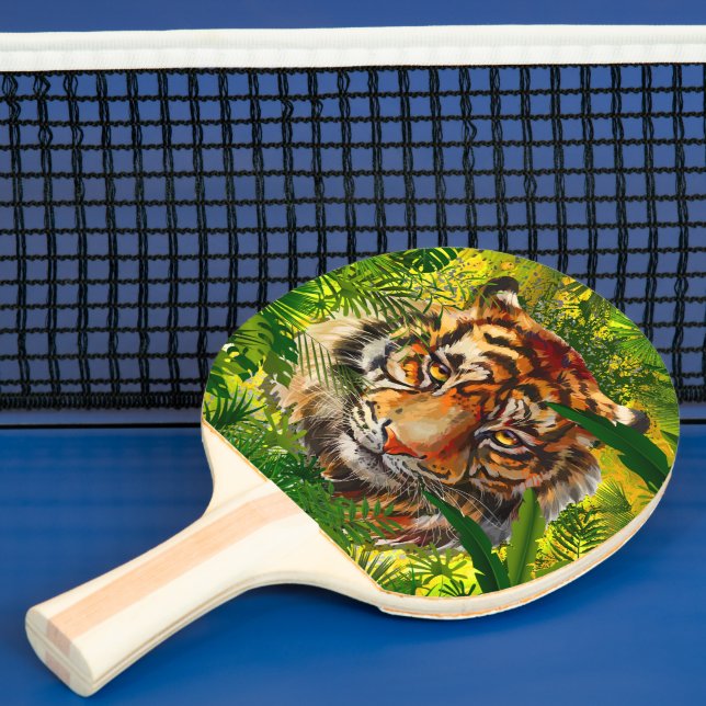 Realistic Jungle Tiger Ping Pong Paddle - Tiger (Insitu)