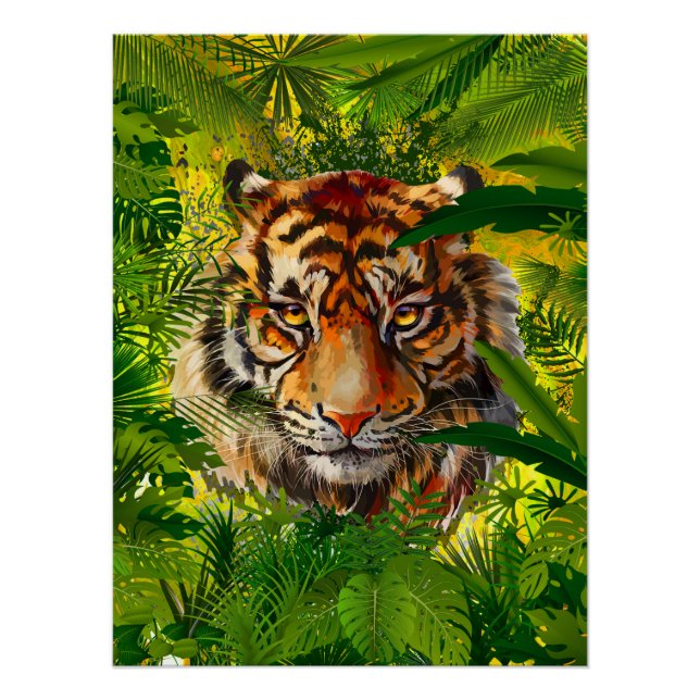 Realistic Jungle Tiger Poster Art Glossy - Tiger (Front)