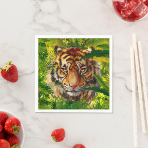 Realistic Jungle Tiger - Tiger Napkin