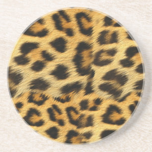 Realistic leopard fur print accessories - trendy coaster