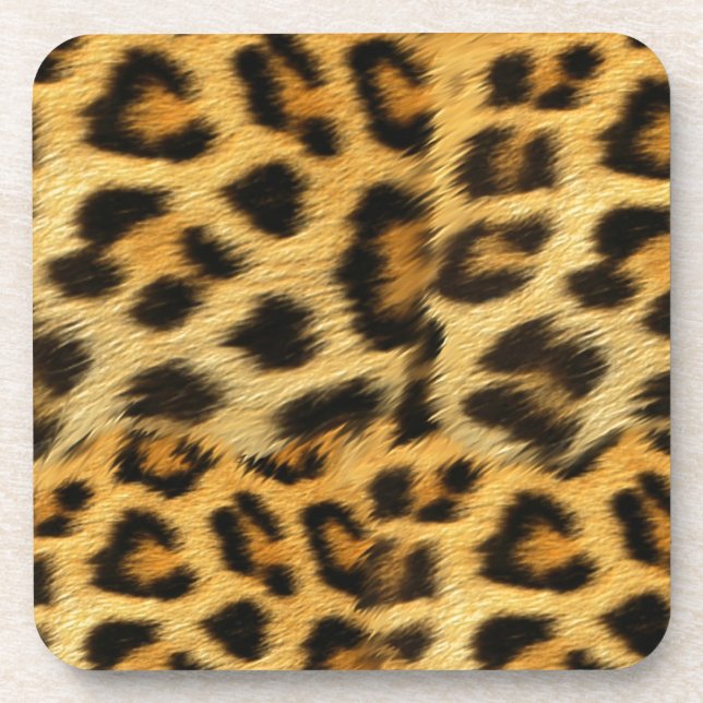 Realistic leopard fur print accessories - trendy coaster (Front)