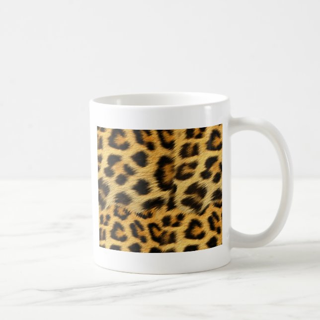 Realistic leopard fur print accessories - trendy coffee mug (Right)