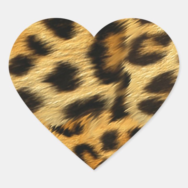 Realistic leopard fur print accessories - trendy heart sticker (Front)