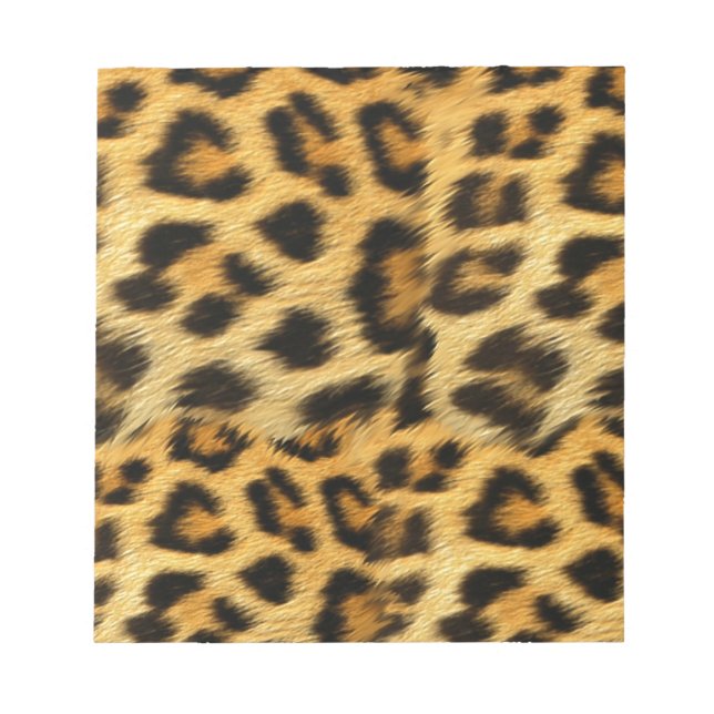 Realistic leopard fur print accessories - trendy notepad (Front)