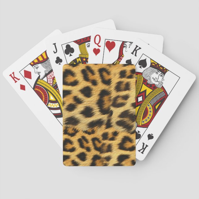 Realistic leopard fur print accessories - trendy playing cards (Back)