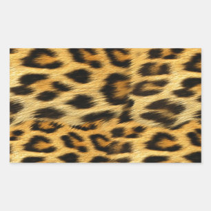 Realistic leopard fur print accessories - trendy rectangular sticker