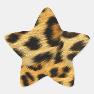 Realistic leopard fur print accessories - trendy star sticker