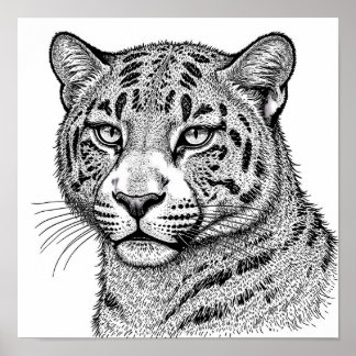 Realistic Leopard Print Skin/Fur Coloring Template