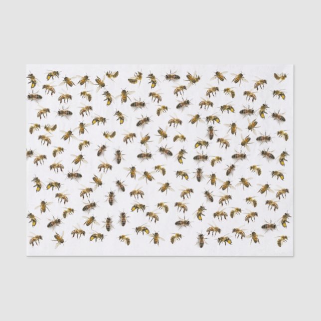 Realistic Life-sized Honeybees Decoupage or Wrap Tissue Paper (Front)