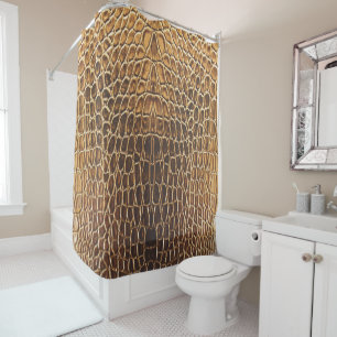 Realistic Light Brown Alligator Skin Print Shower Curtain