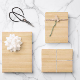 Realistic Light Wood Print Wrapping Paper Sheet