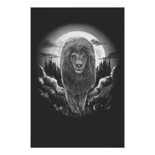 realistic Lion Poster