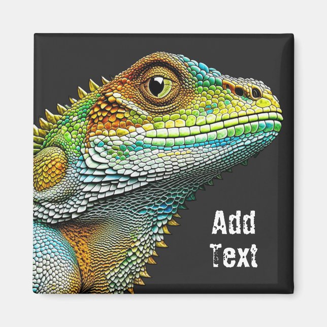 Realistic Lizard Iguana Personalised Magnet (Front)