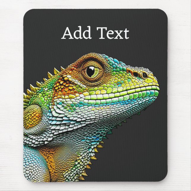 Realistic Lizard Iguana Personalised Mouse Mat (Front)