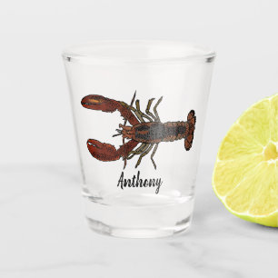 Realistic Lobster Illustration Personalised Shot Glass