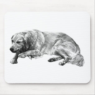 Realistic Lounging Dog Mouse Mat