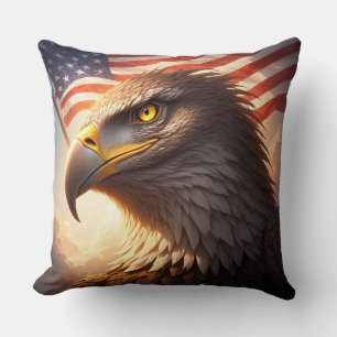 Realistic Majestic patriotic Eagle USA pride Cushion